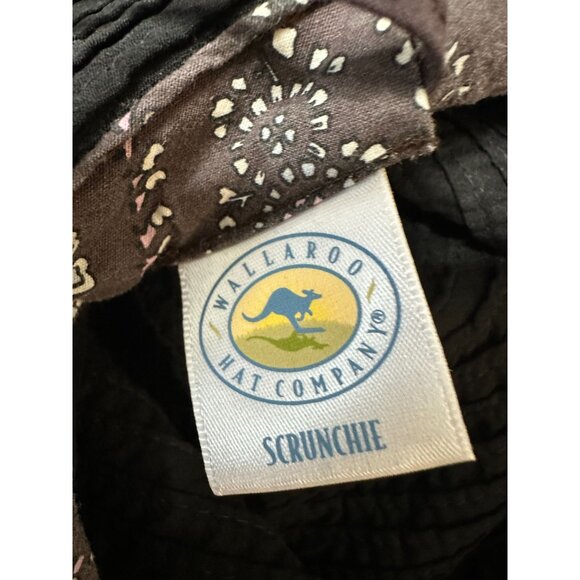 Wallaroo Hat Company Womens Black Scrunchie Sun Hat Wide Brim Floppy Style - Picture 4 of 5